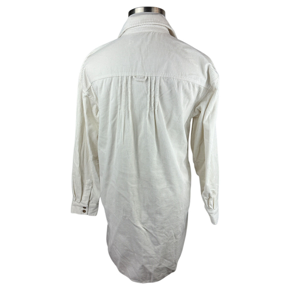 Madewell Corduroy Mini Shirtdress Pockets Lighthouse Ivory Women's Size Large - Picture 8 of 14